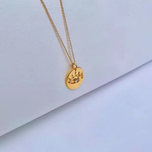 Gold Eye Stainless Necklace