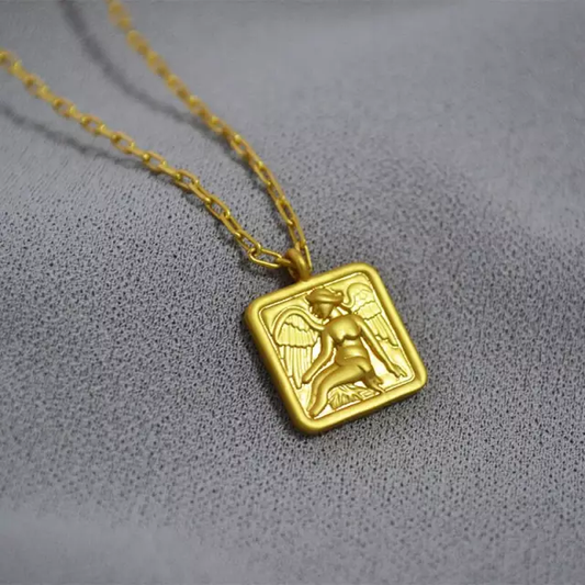 Vintage Angel Gold Necklace