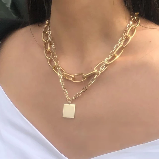 Gold Plaque Necklace