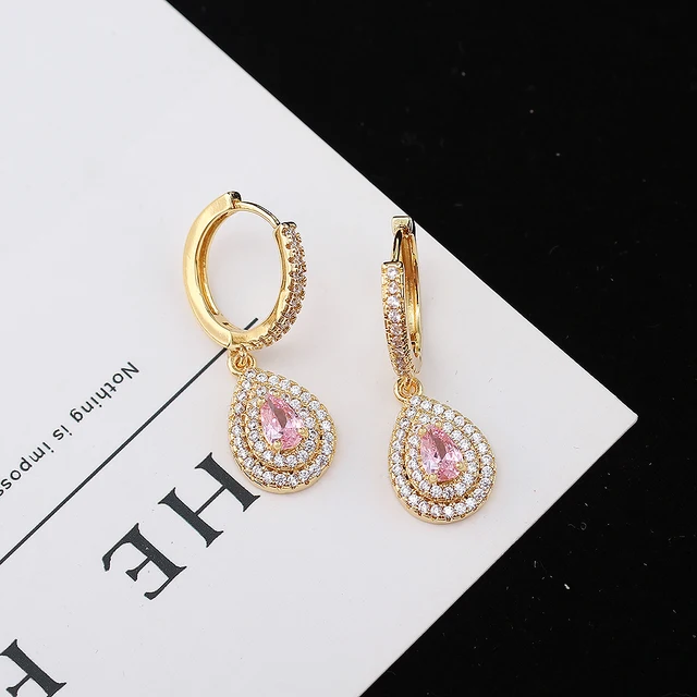 Pink Drop Earrings