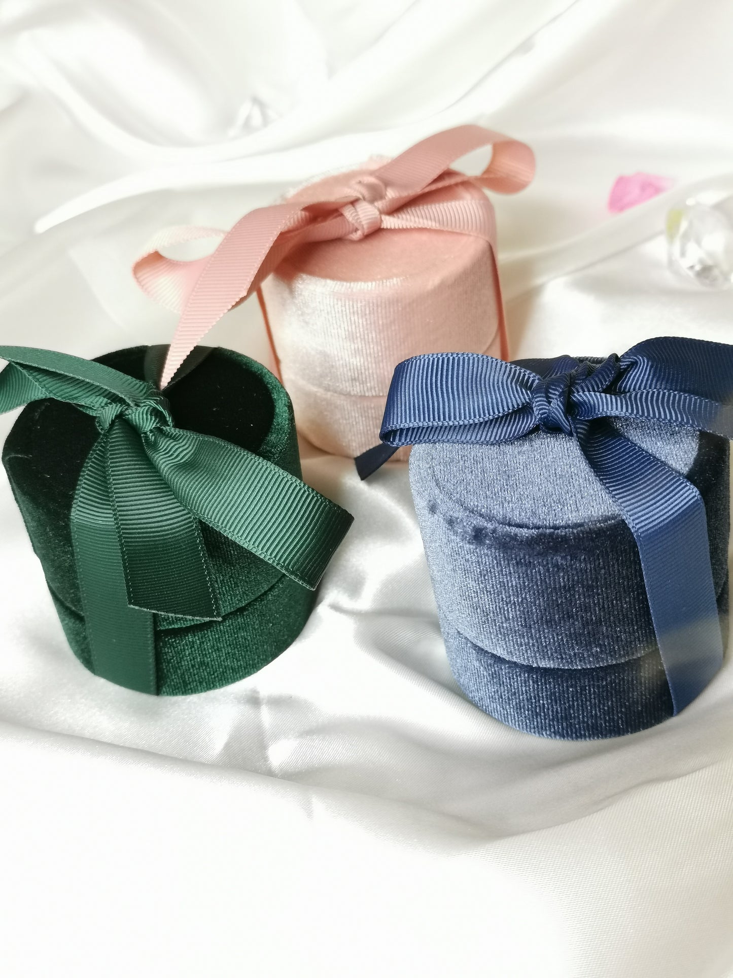 Velvet Jewelry Gift Box with Ribbon